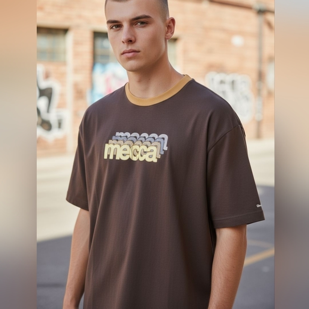 Mecca Vintage 90s Y2k Hip-hop 3D Letter Tee- Shirt. Size XXL